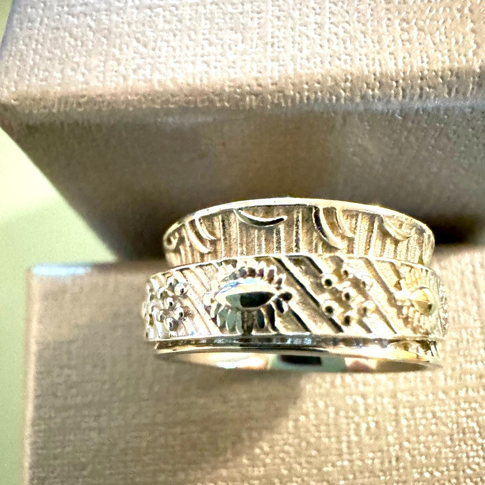 Spinner Ring in Sterling Silver, Anxiety Ring for Women, Fidget Ring for Anxiety